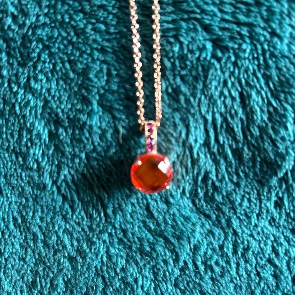 20 inches orange crystal necklace